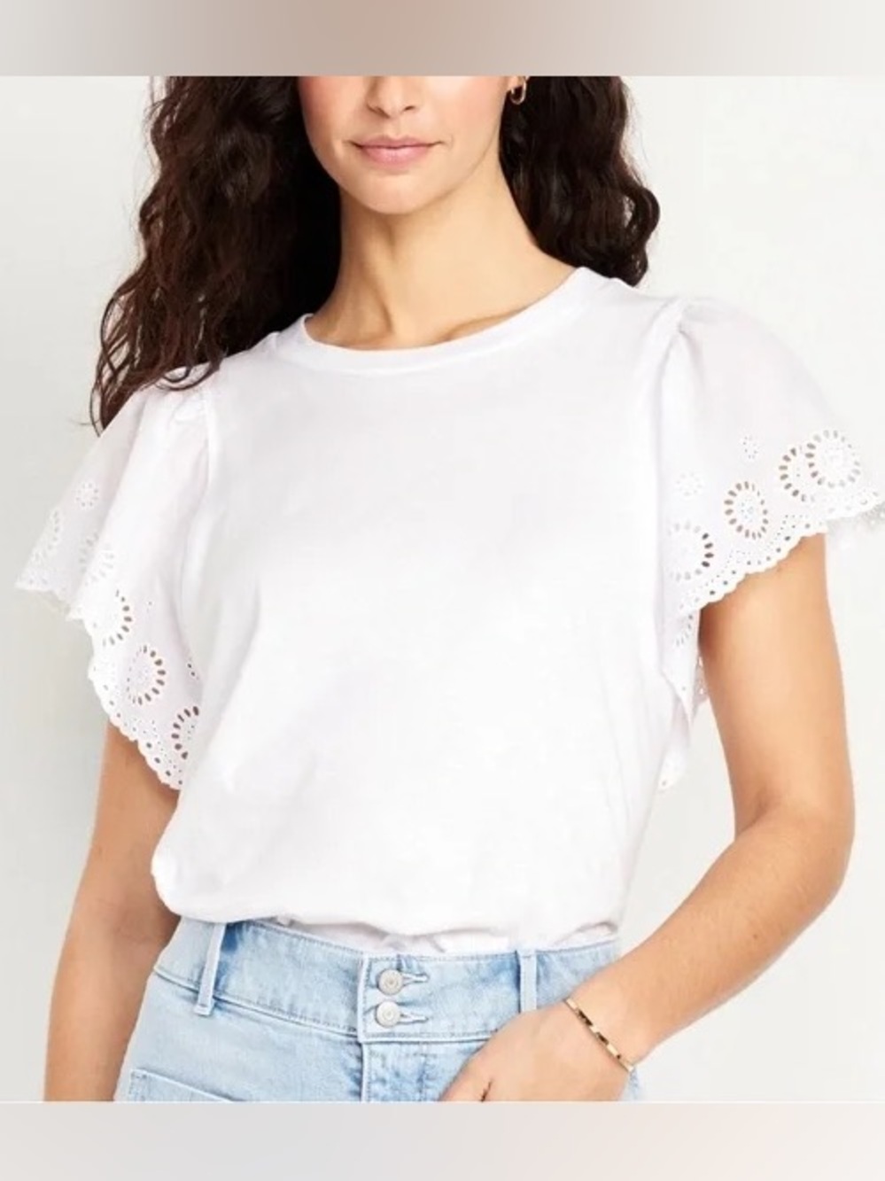 NWT Old Navy Eyelet Flutter Sleeve Jersey Knit Top | XXL